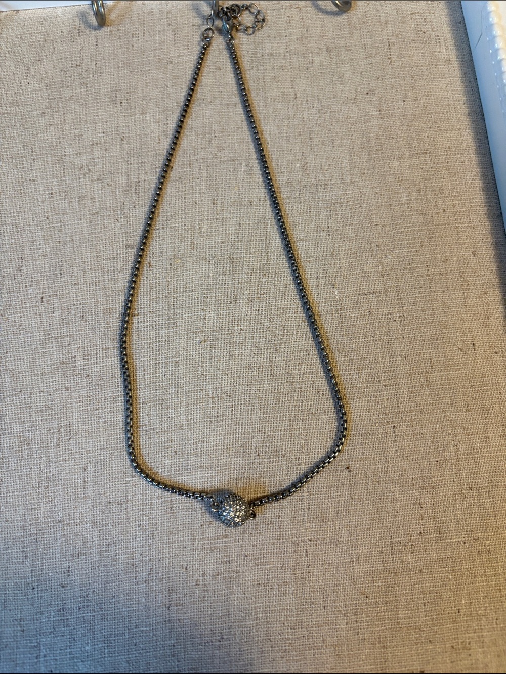 Crystal Pavé Sphere Necklace - Silver